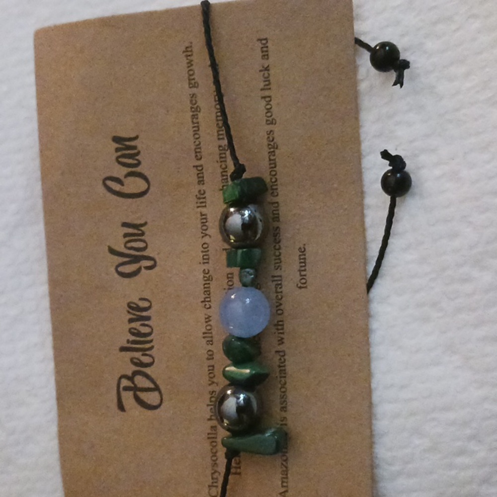 Believe you can stone and beads bracelet